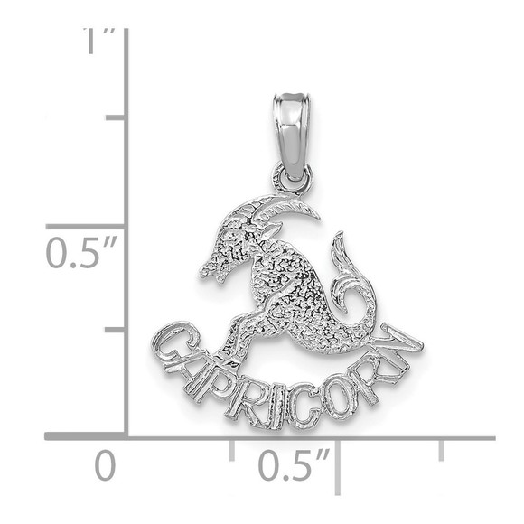 Million Charms 14k WG CAPRICORN Zodiac Charm Pendant